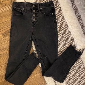 Madewell High Waisted Black Skinny Jeans